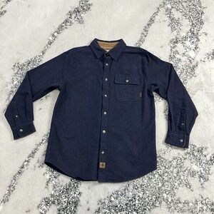 Legendary Whitetails Men's MD Navy Button Up Shirt Pocket Outdoor Casual